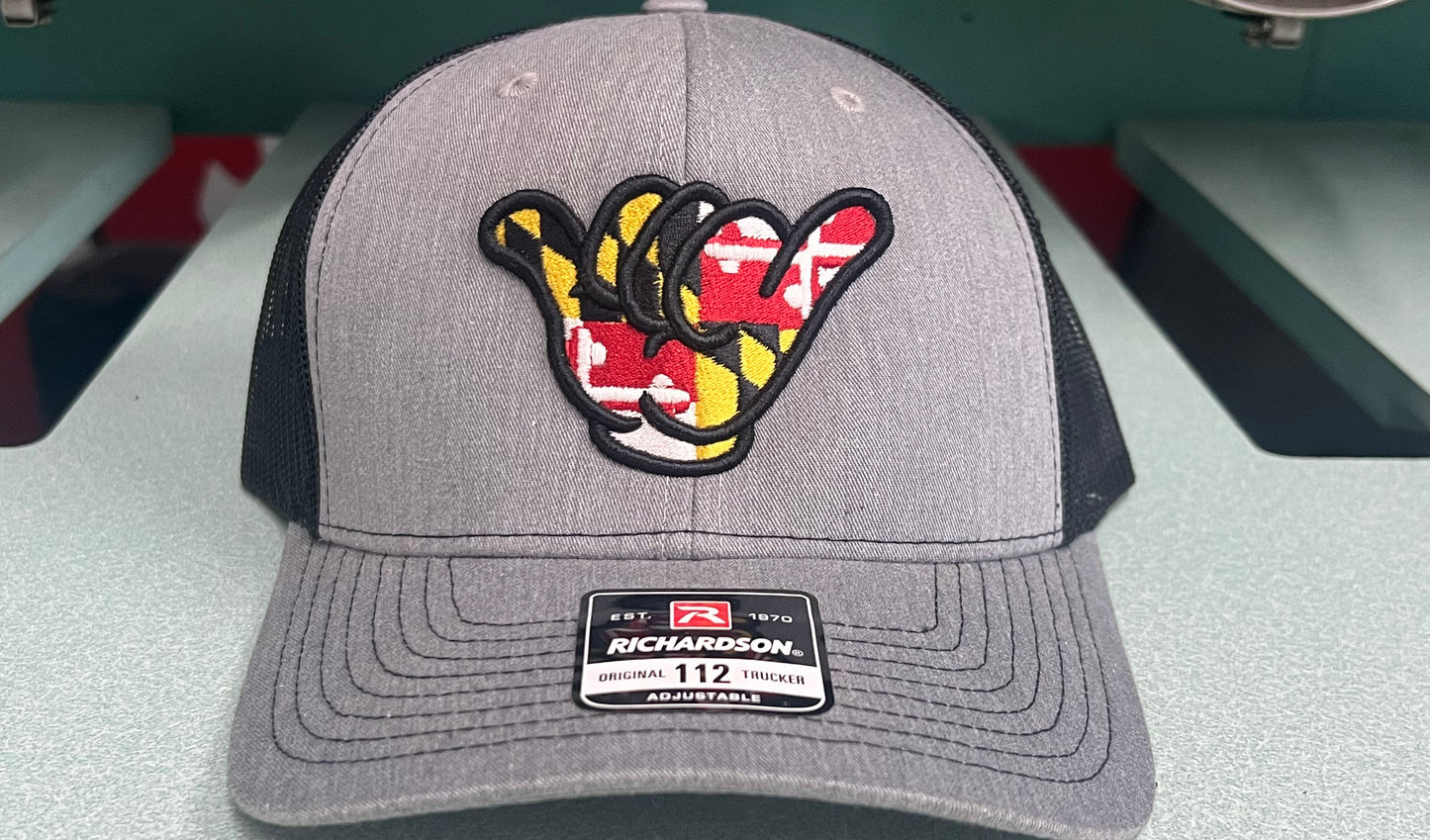 Maryland Flag Hang Loose Cap - R112 Gray/Black Snapback