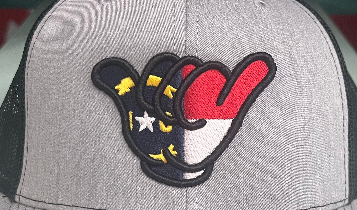 North Carolina Flag Hang Loose Cap - R112 Gray/Black Snapback
