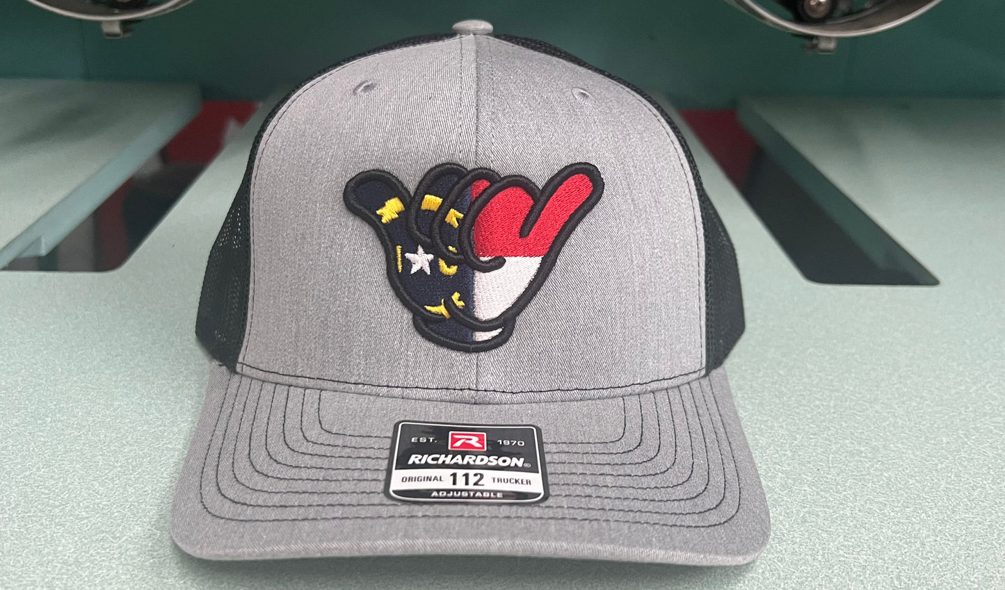 North Carolina Flag Hang Loose Cap - R112 Gray/Black Snapback