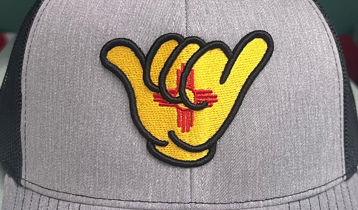 New Mexico Flag Hang Loose Cap - R112 Gray/Black Snapback