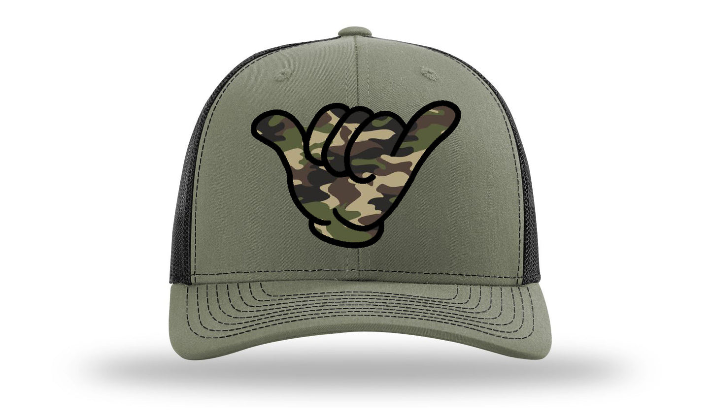 Army Camo Hang Loose Cap - R112 Loden/Black Snapback