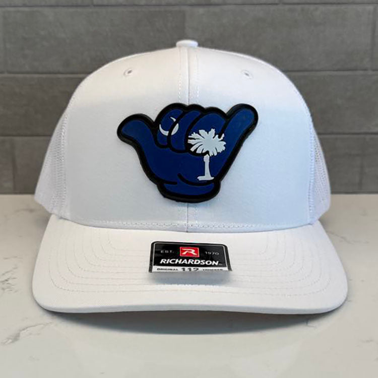 SC Flag PVC Hang Loose Hat - Richardson 112 Snapback Solid White