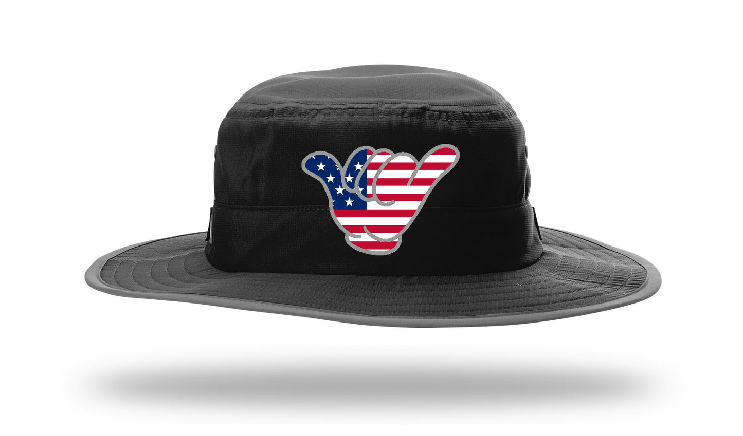 USA Flag Hang Loose Bucket - Richardson 810 Black