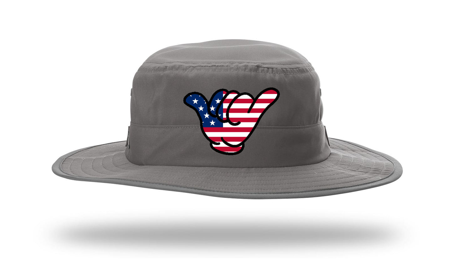 USA Flag Hang Loose Bucket - Richardson 810 Gray