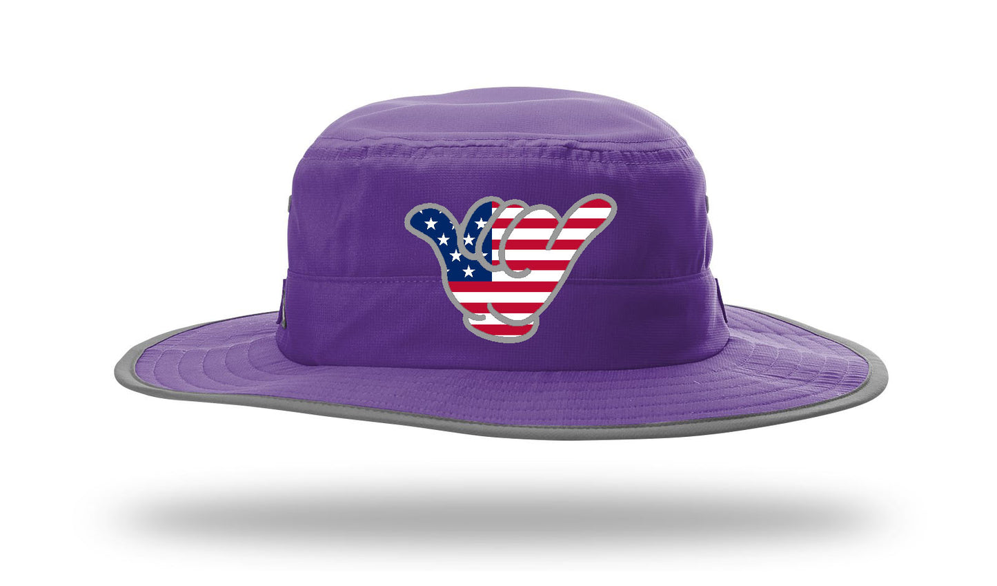 USA Flag Hang Loose Bucket - Richardson 810 Purple