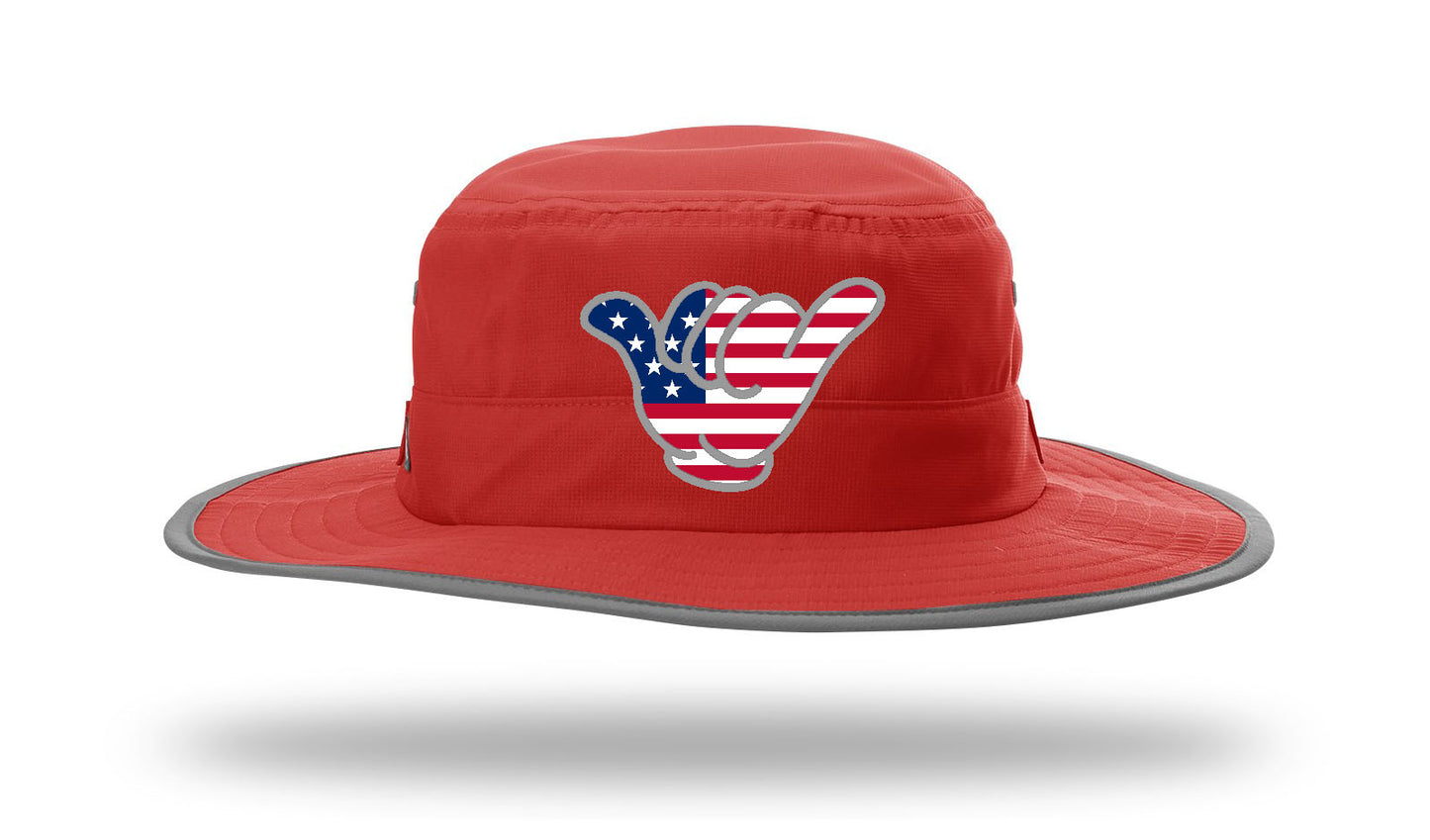 USA Flag Hang Loose Bucket - Richardson 810 Red