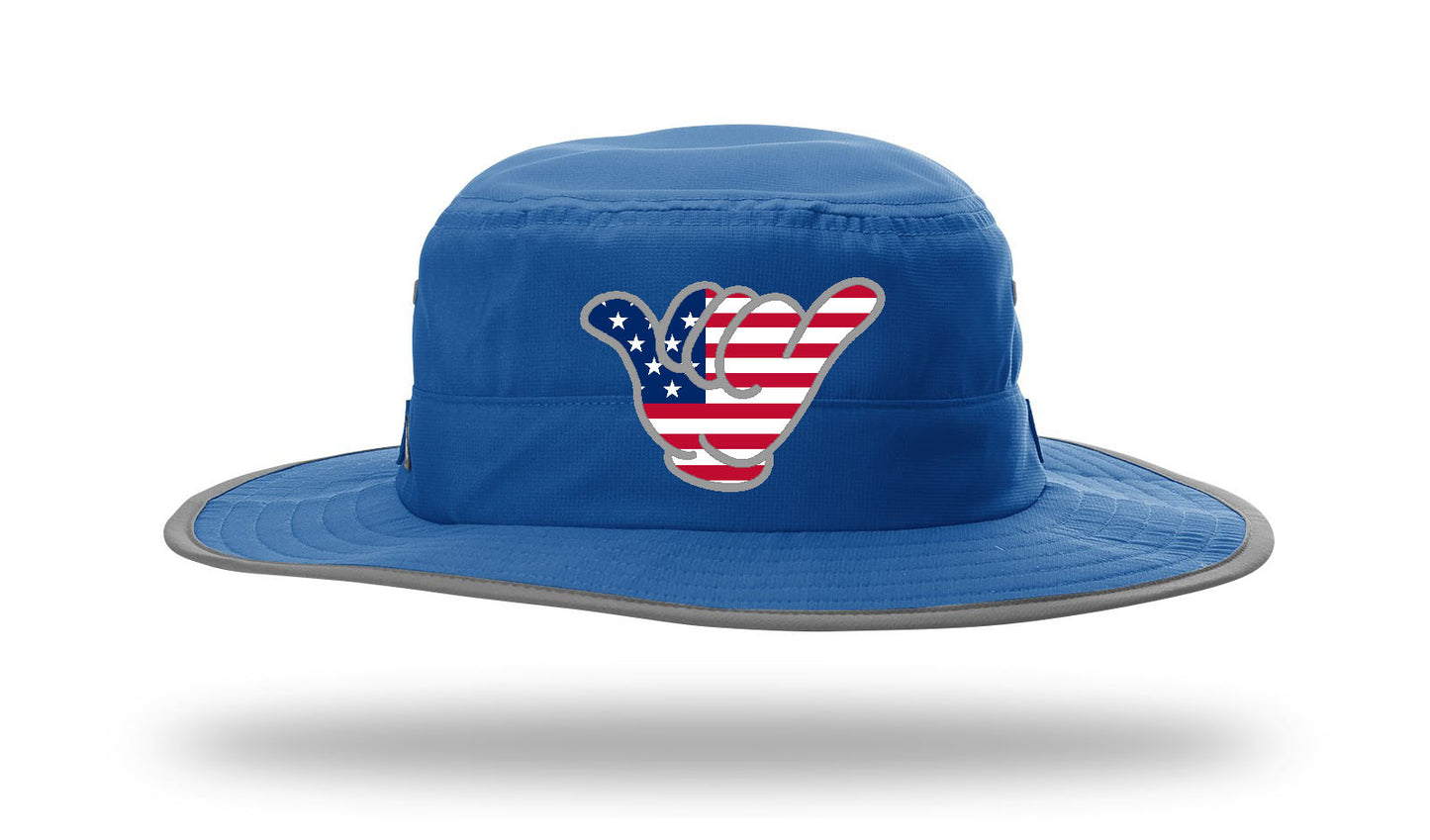 USA Flag Hang Loose Bucket - Richardson 810 Royal Blue