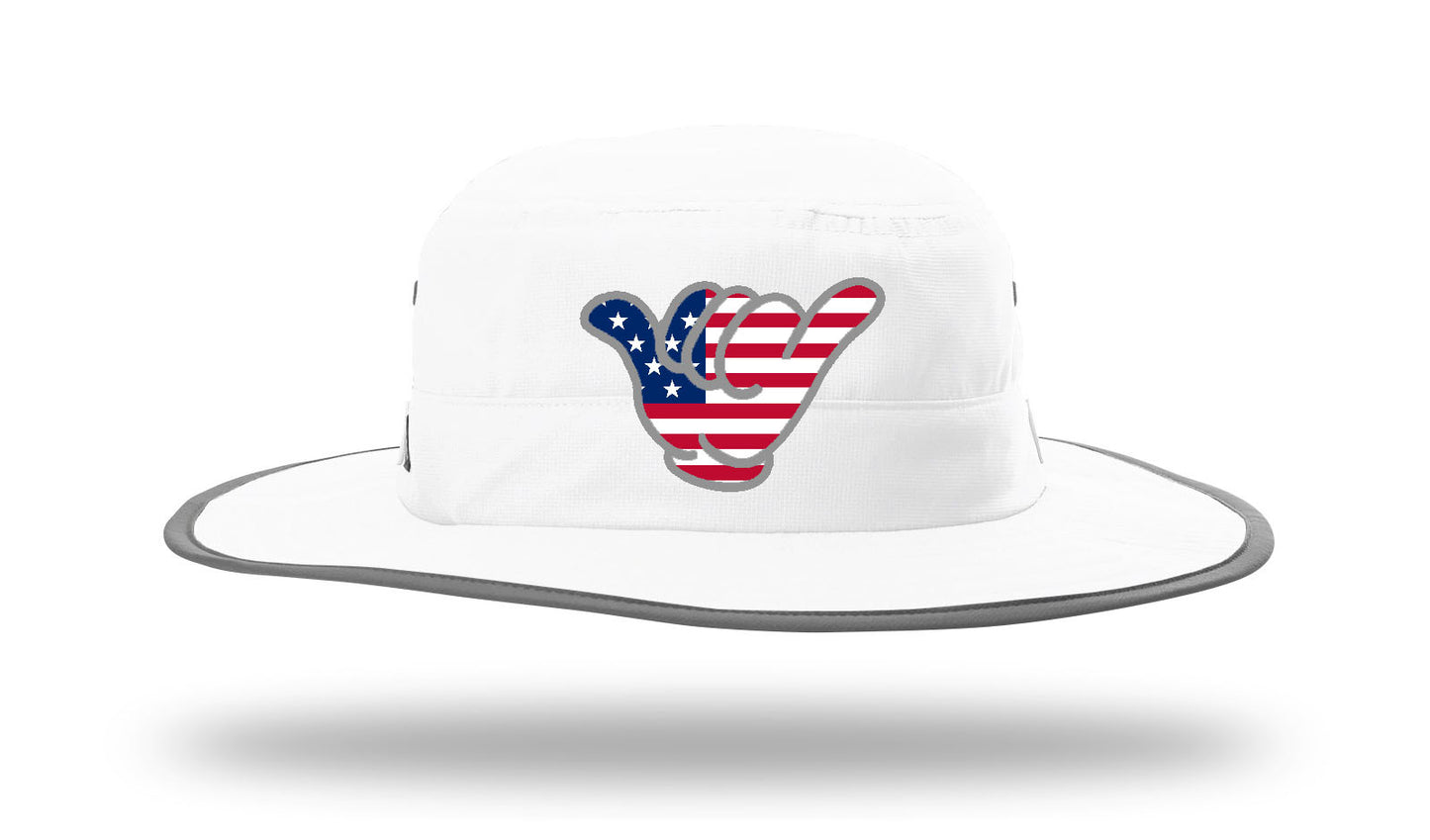 USA Flag Hang Loose Bucket - Richardson 810 White