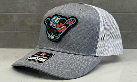 Angry Pineapple Hang Loose Hat - Richardson 112 Snapback Heather Gray/White
