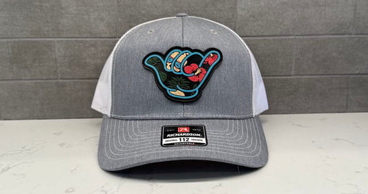 Angry Pineapple Hang Loose Hat - Richardson 112 Snapback Heather Gray/White