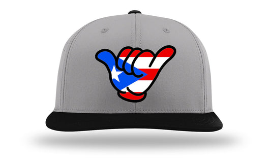 Puerto Rico Flag Hang Loose Cap - R112 Gray/Black Snapback