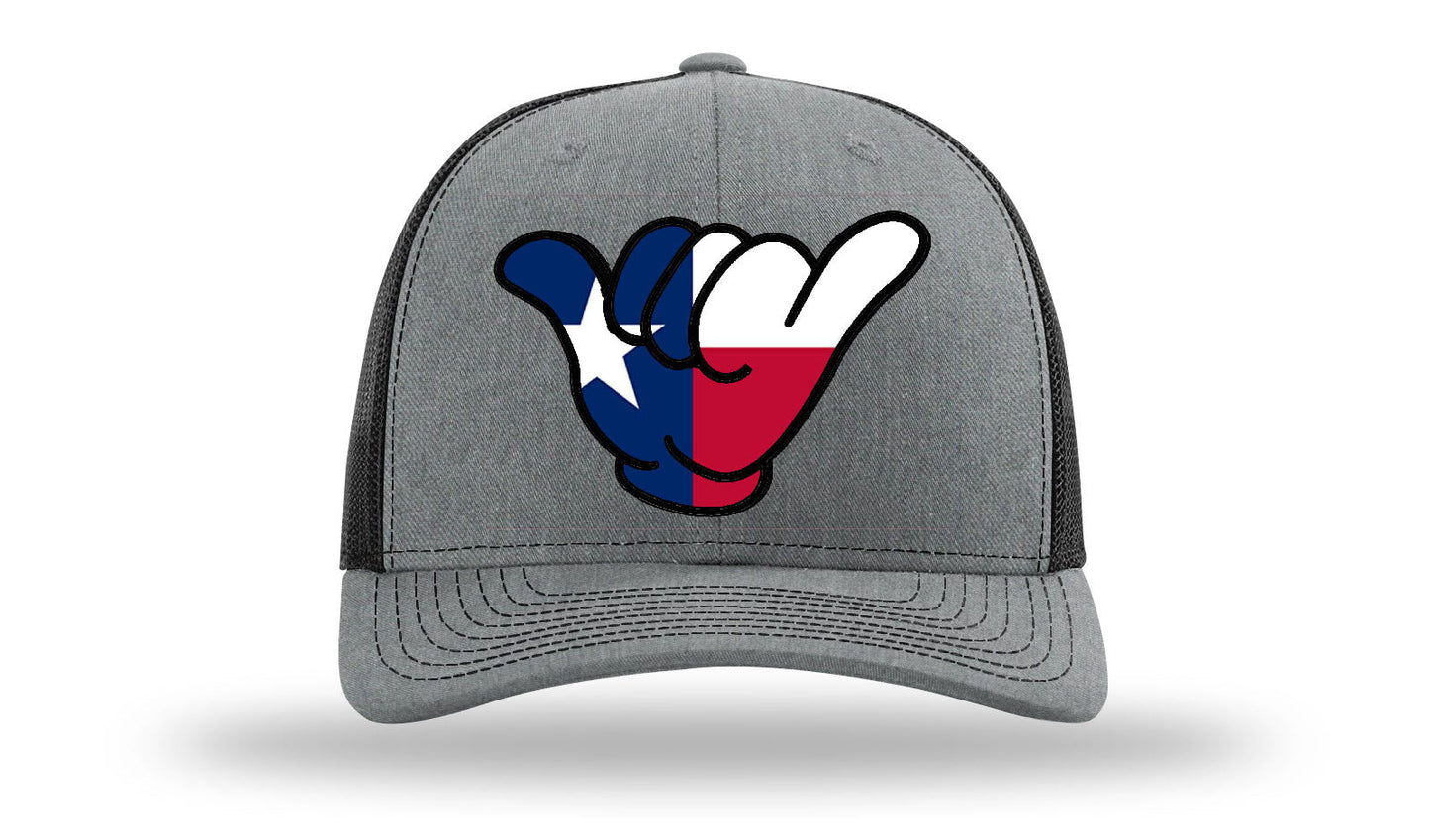 Texas Flag Hang Loose Cap - R112 Gray/Black Snapback